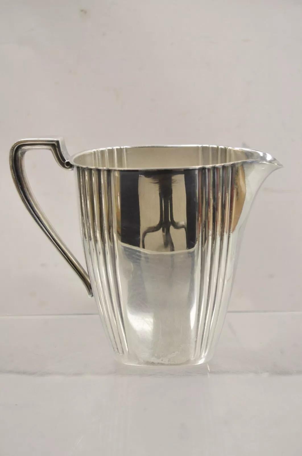 Englischer versilberter offener Vintage-Wasserkrug im Art déco-Stil im Angebot 2