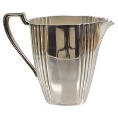 Vintage English Art Deco Silver Plated Open Water Pitcher