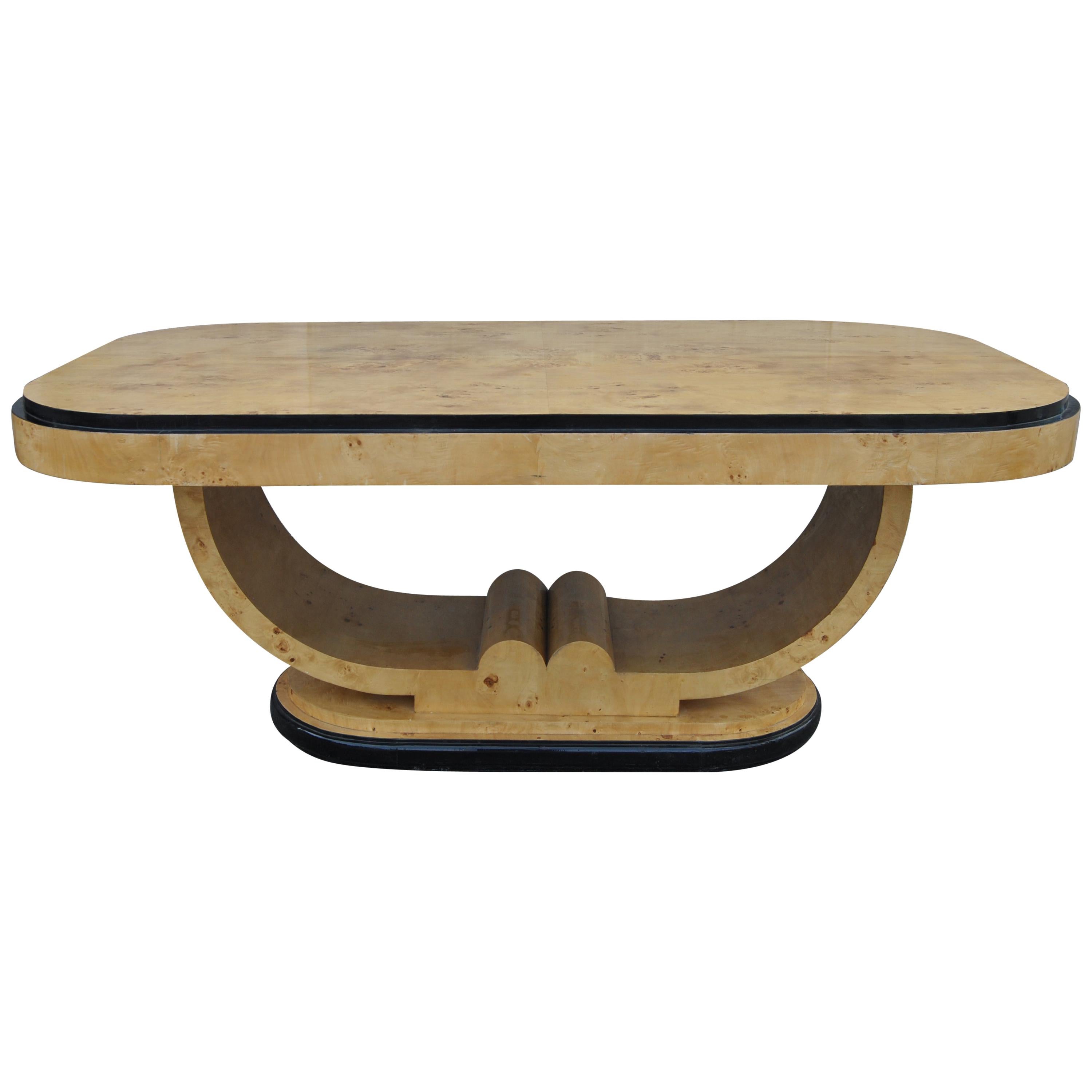 Vintage English Art Deco Style Bird's-Eye Maple Table
