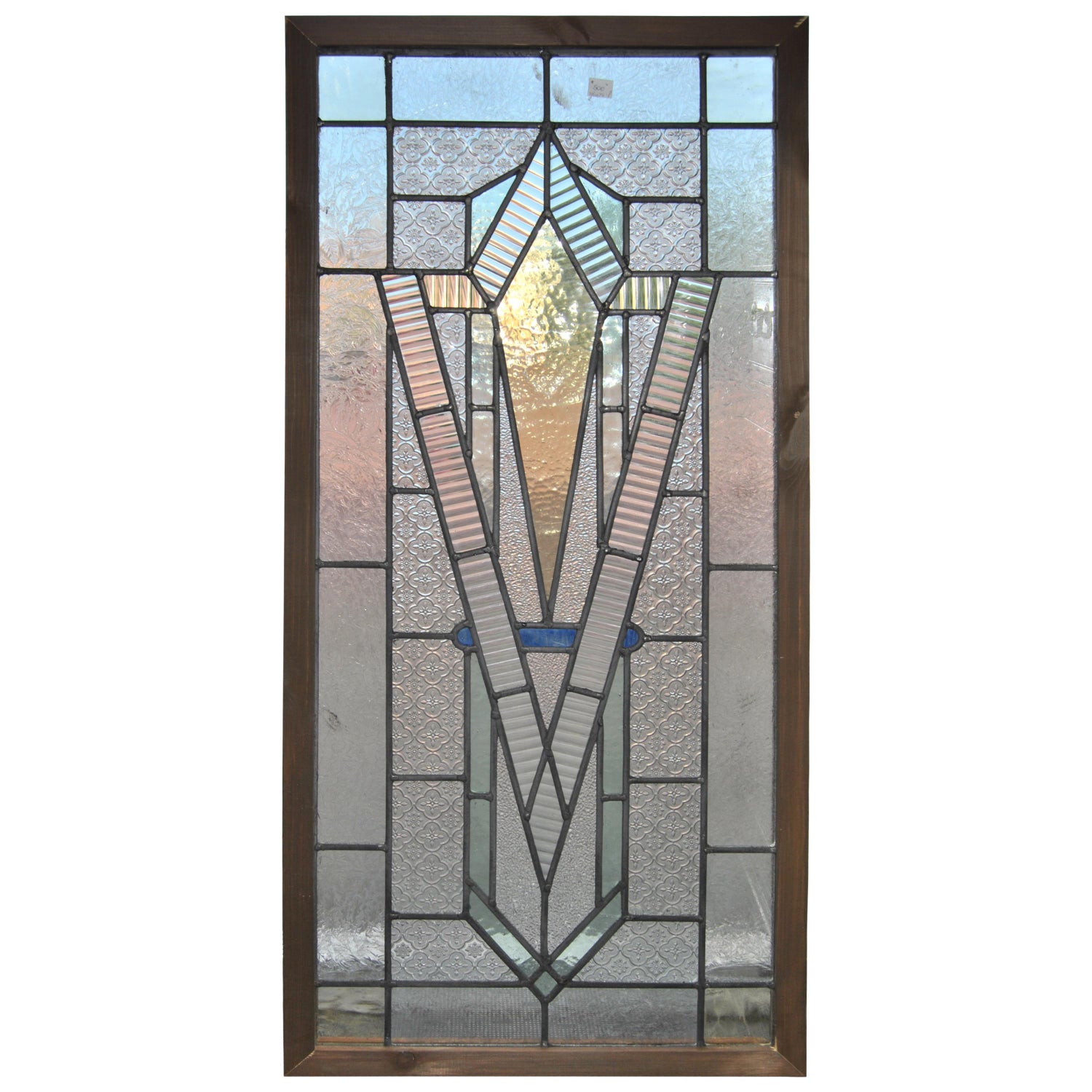 Vintage English Art Deco Style Stained Glass Window For Sale At 1stdibs
