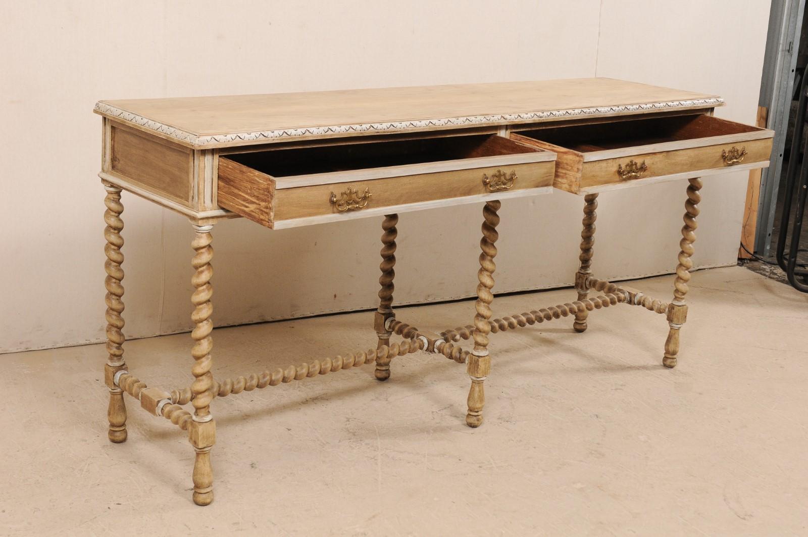 vintage wood console table