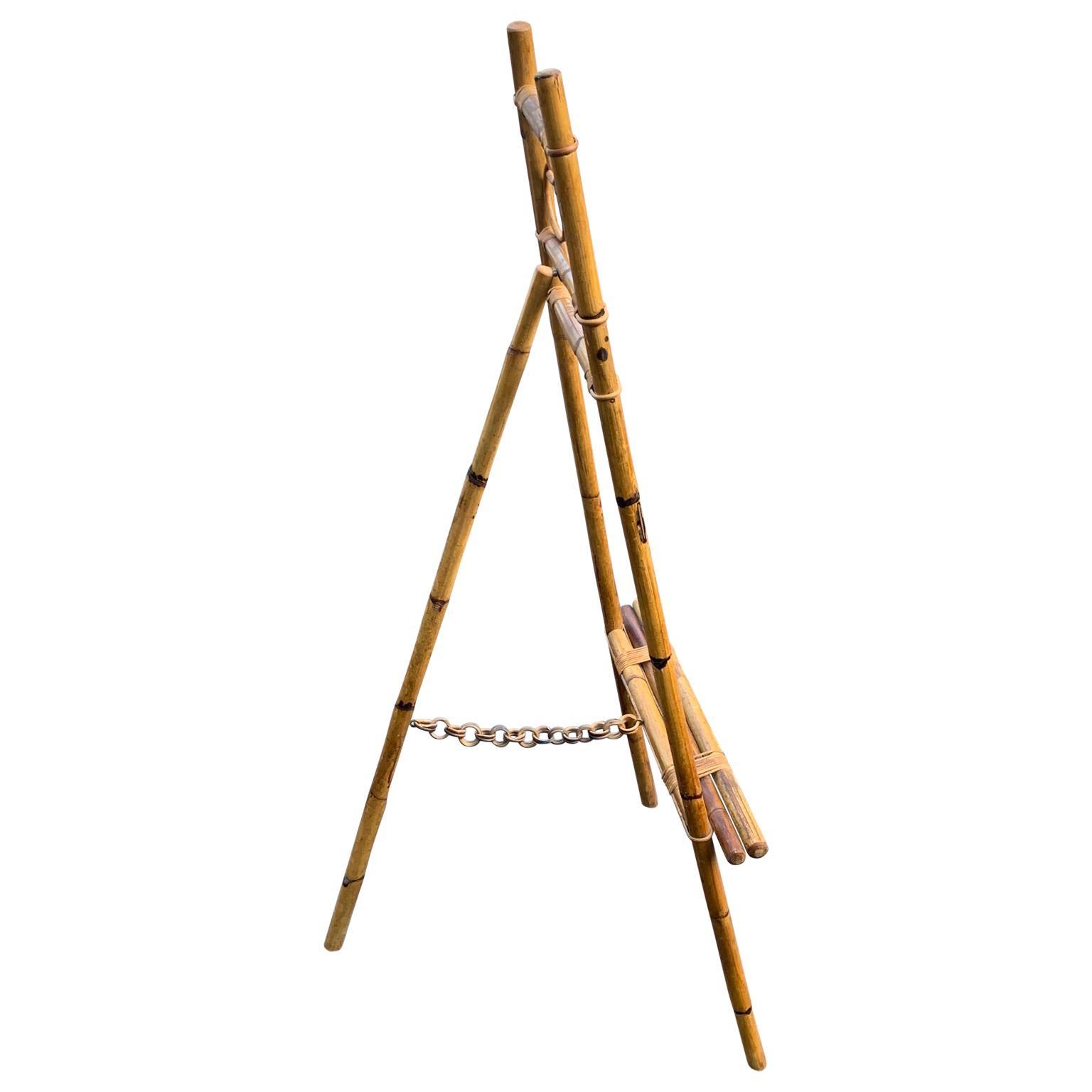 Campaign Vintage English Bamboo Easel For Sale