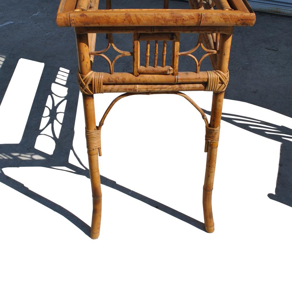 vintage bamboo console table