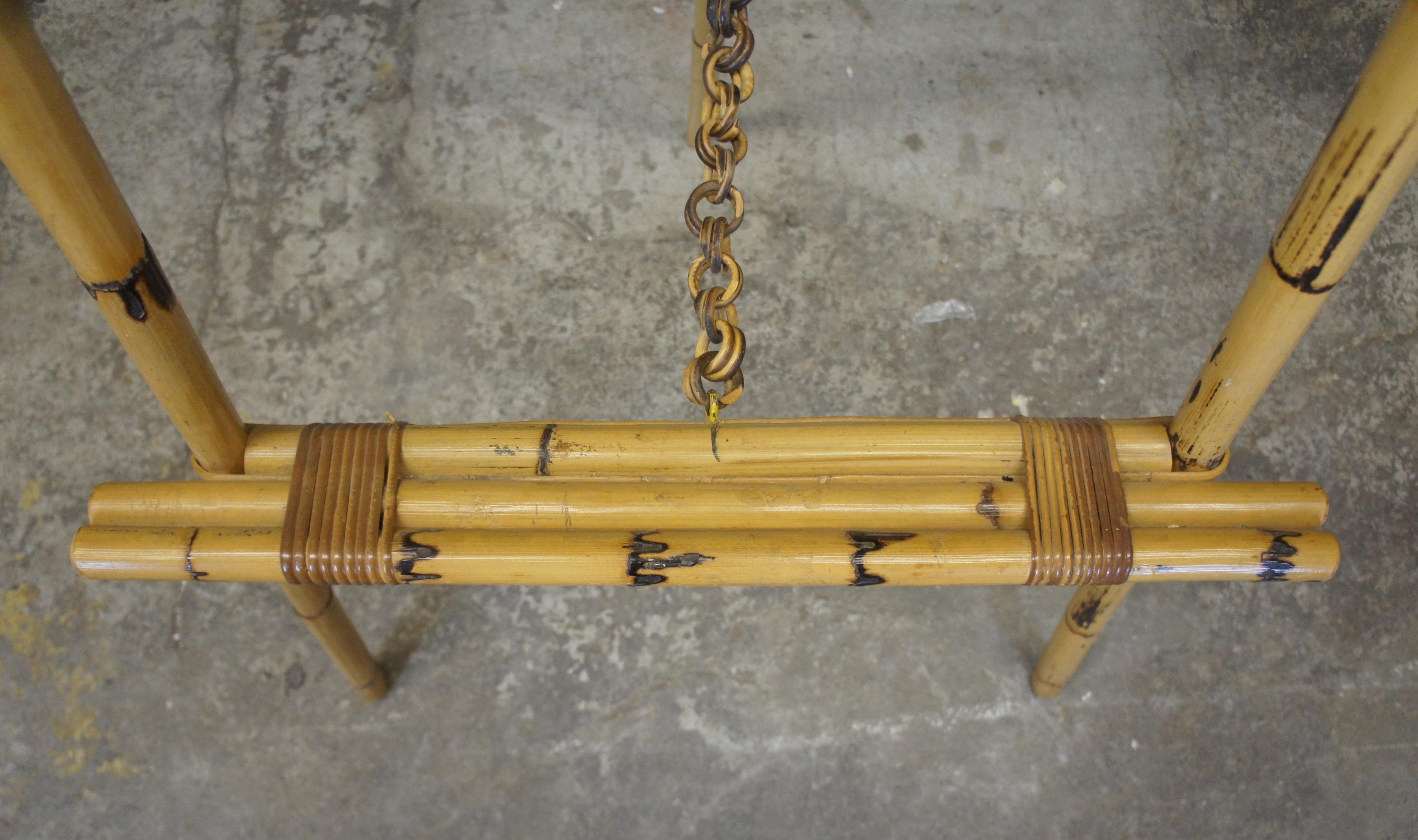Bohemian Vintage English Bamboo and Wicker Boho Chic Easel Art Display Stand