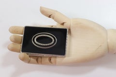 Vintage English Black Enamel, Marcasite, Sterling Silver Box