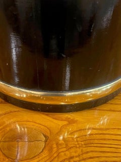 Vintage English Black Lacquer and Brass Jardinere