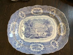 Vintage English Blue and White Meat Platter