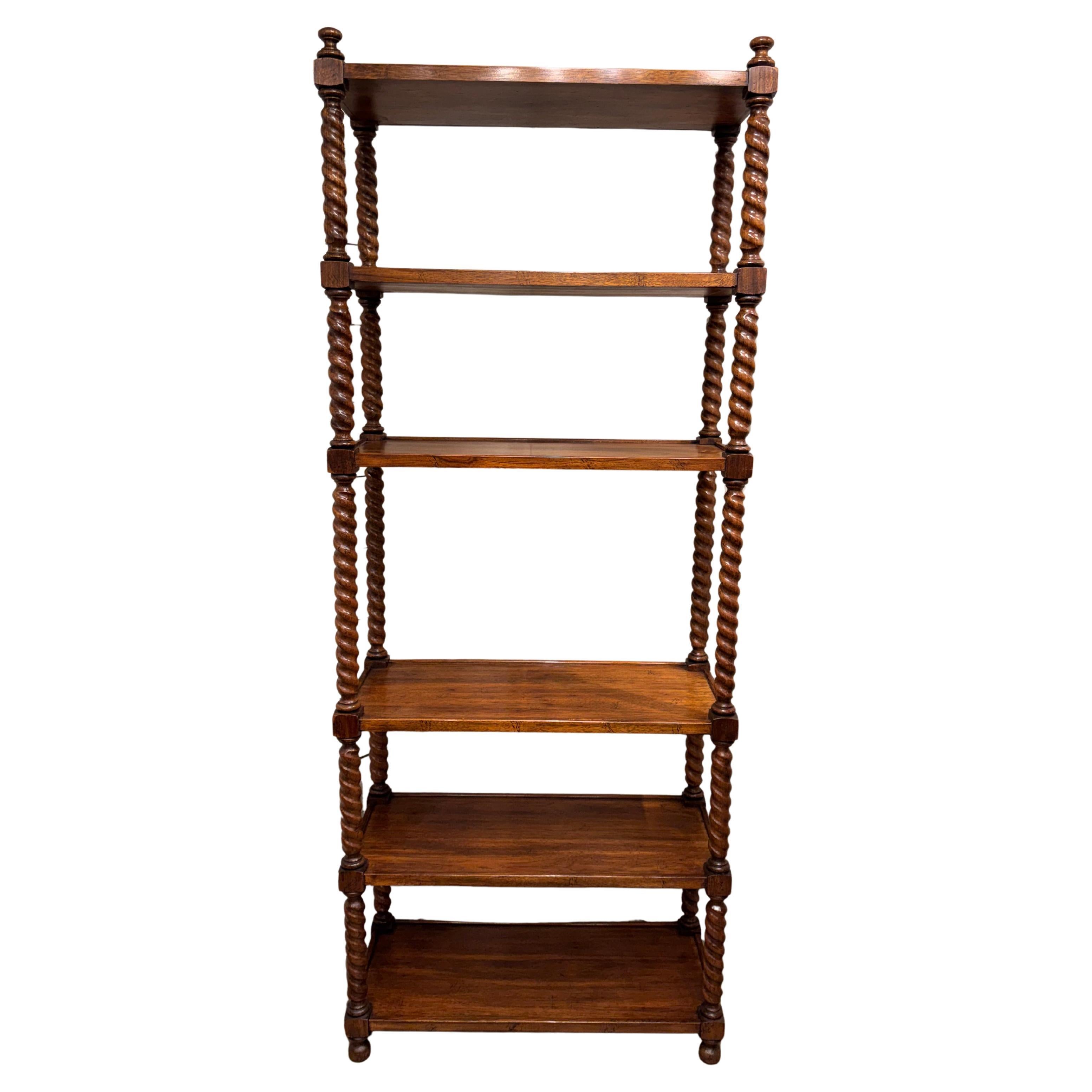 Vintage English Bobbin Twist Book Shelve For Sale