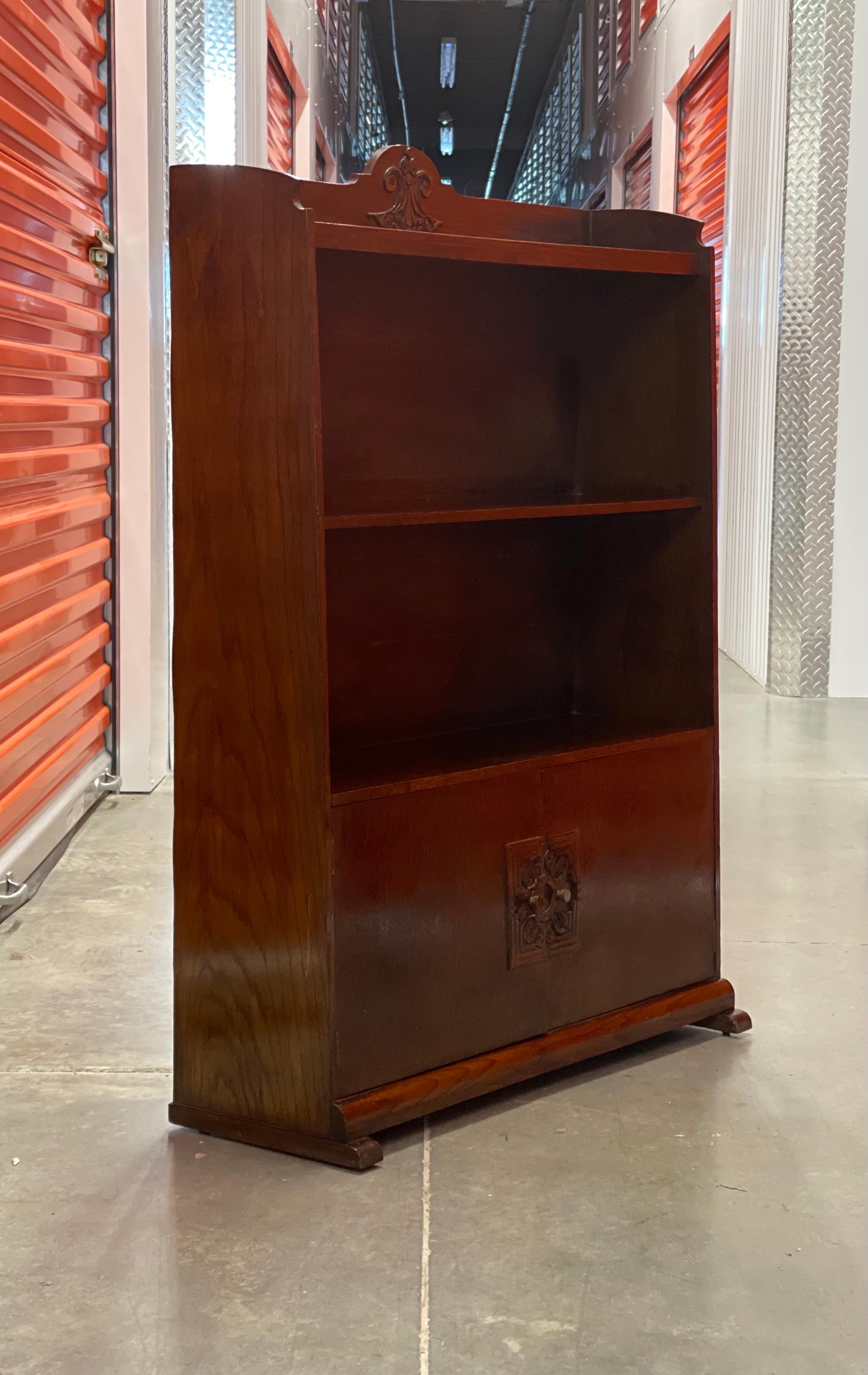 Late 20th Century Vintage English Book Case Cabinet. For Sale