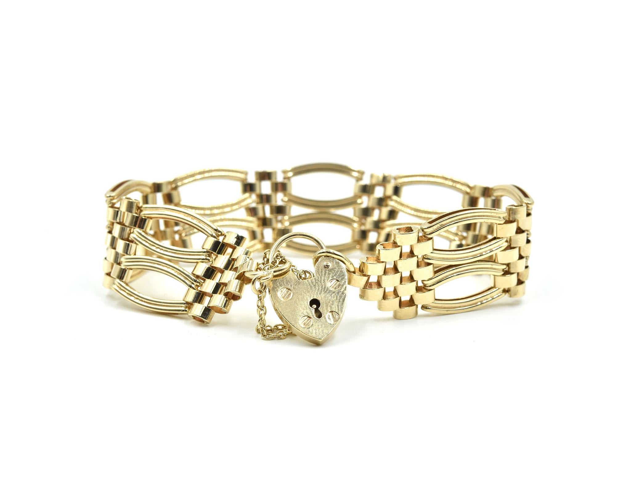gold locking bracelet