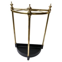 Vintage English Brass and Cast Iron Umbrella Stand