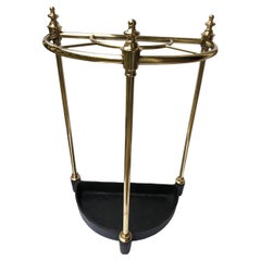 Vintage English Brass and Cast Iron Umbrella Stand