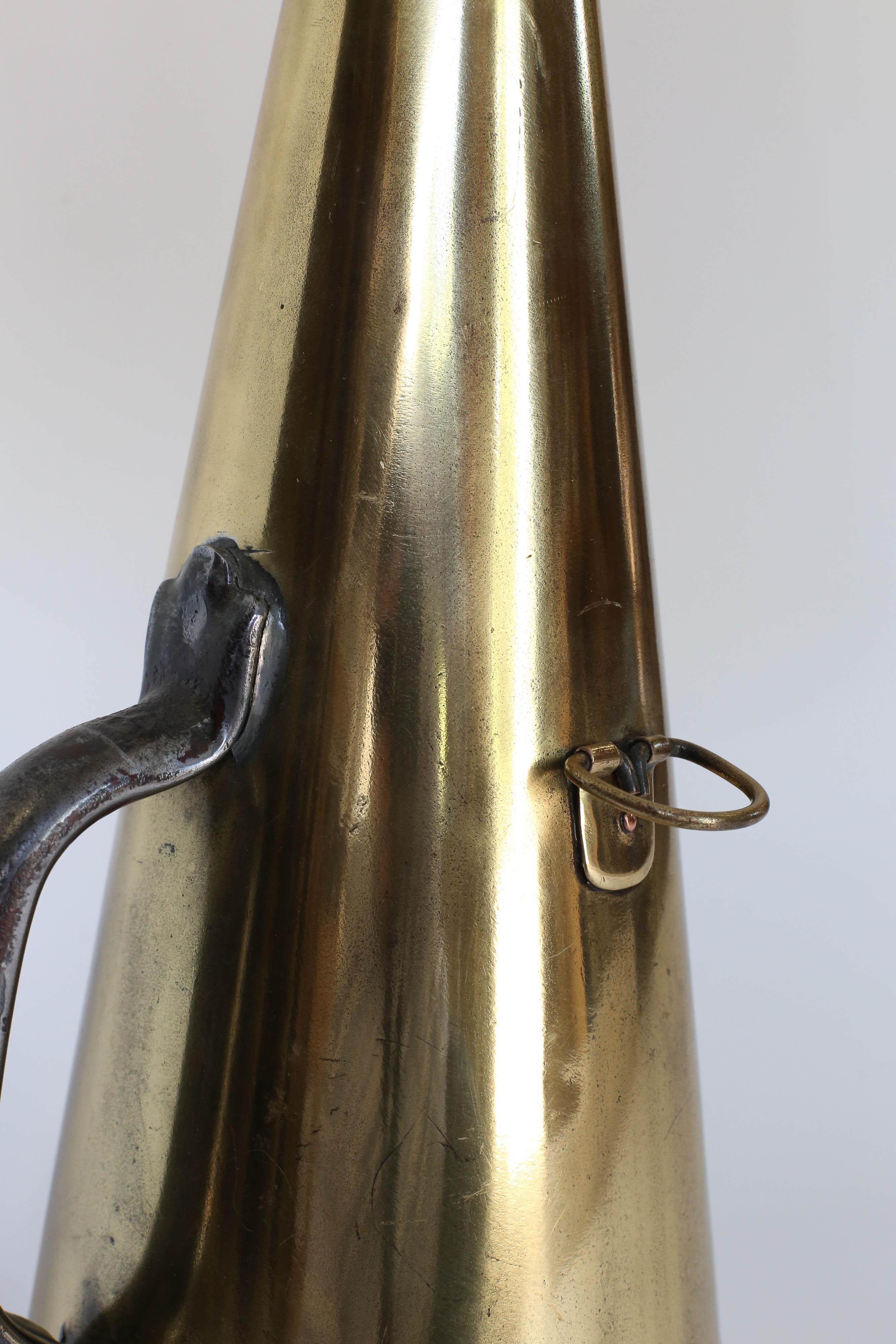 Vintage English Brass Megaphone Table Lamp 1