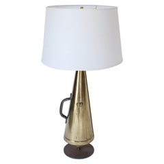 Vintage English Brass Megaphone Table Lamp