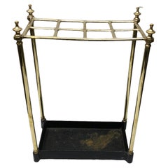 Stand Umbrella vintage en laiton anglais avec base en fonte