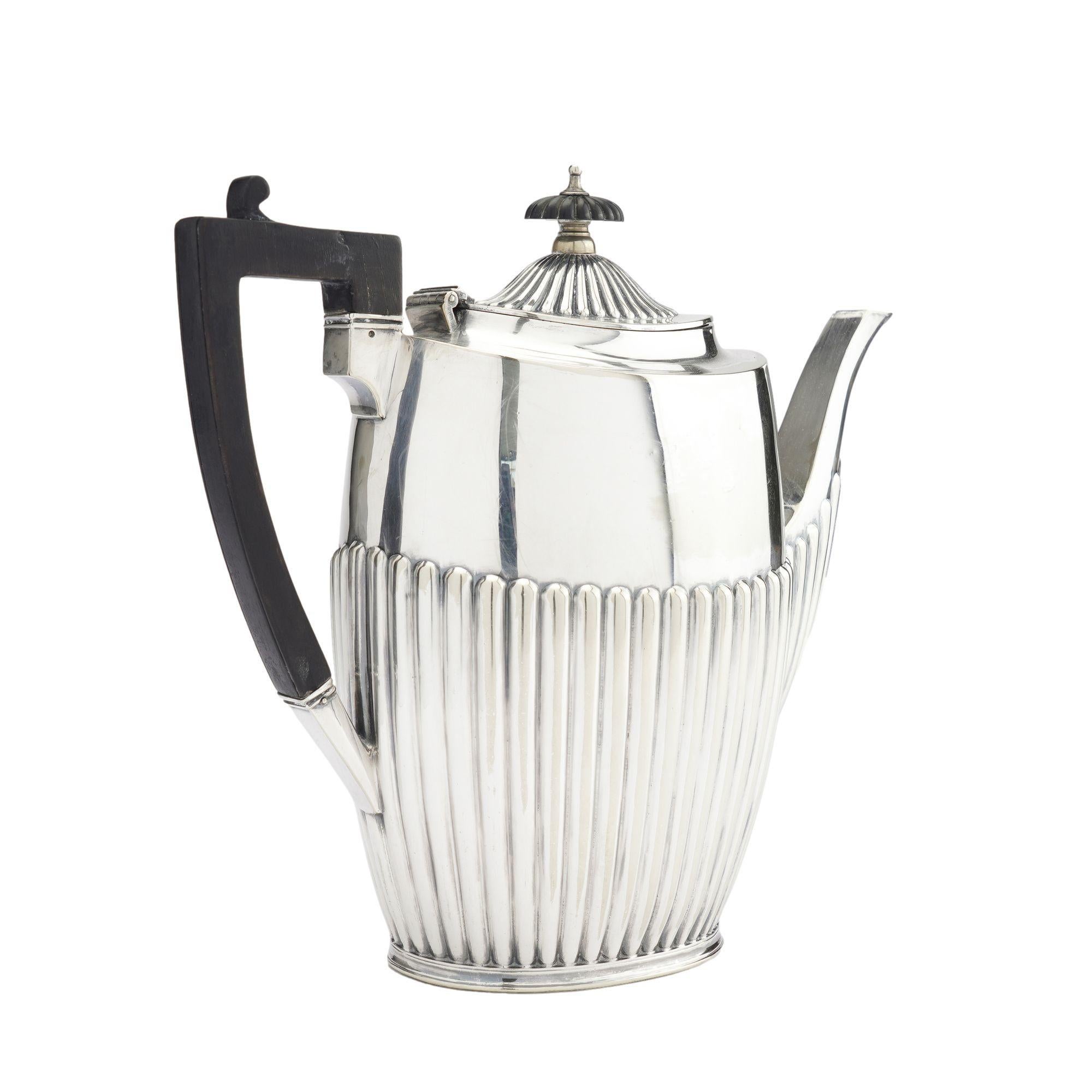 20th Century Vintage English Britannia plate coffee pot by James Dixon & Sons, 1920 For Sale