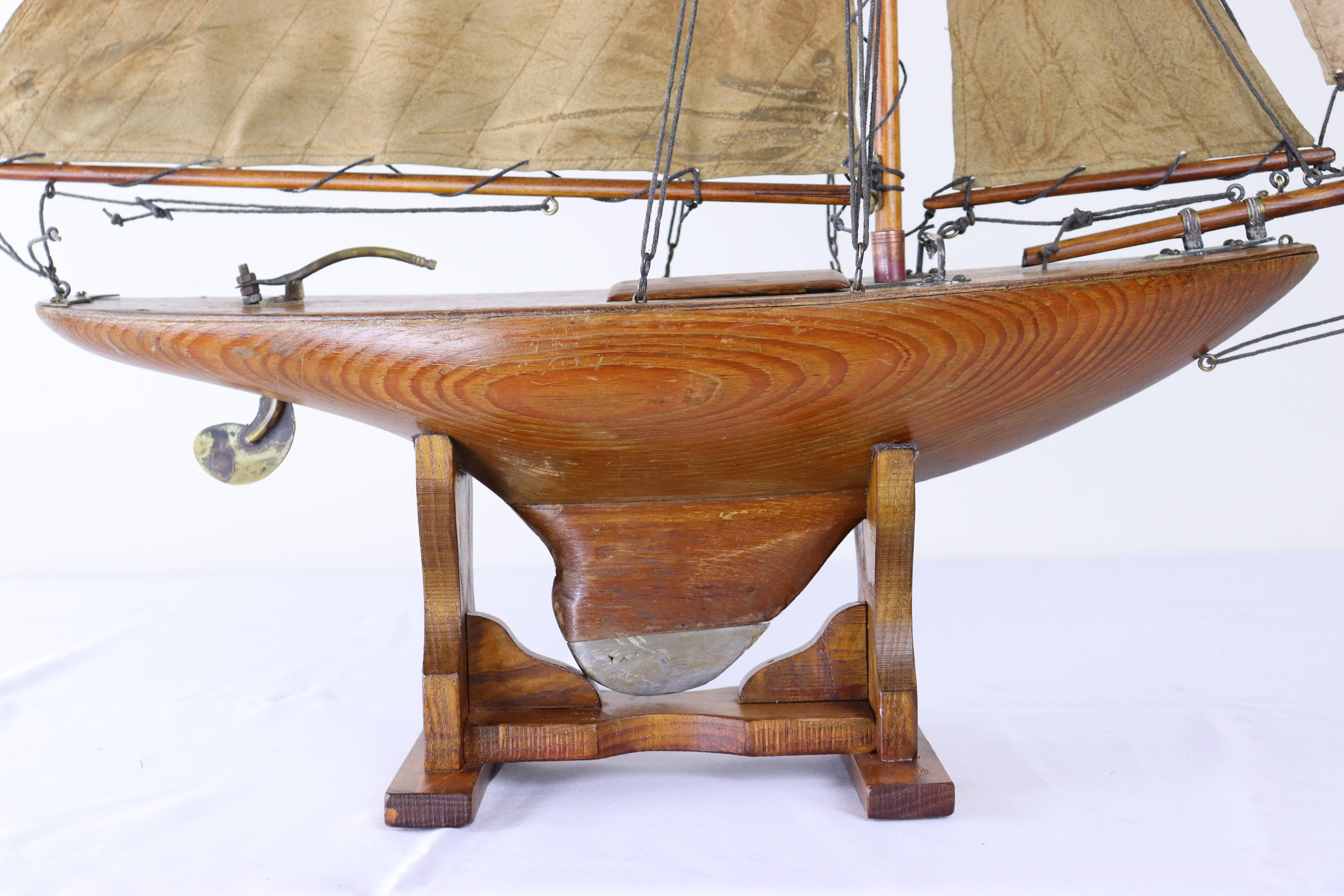Vintage English Brown Pond Yacht For Sale 5