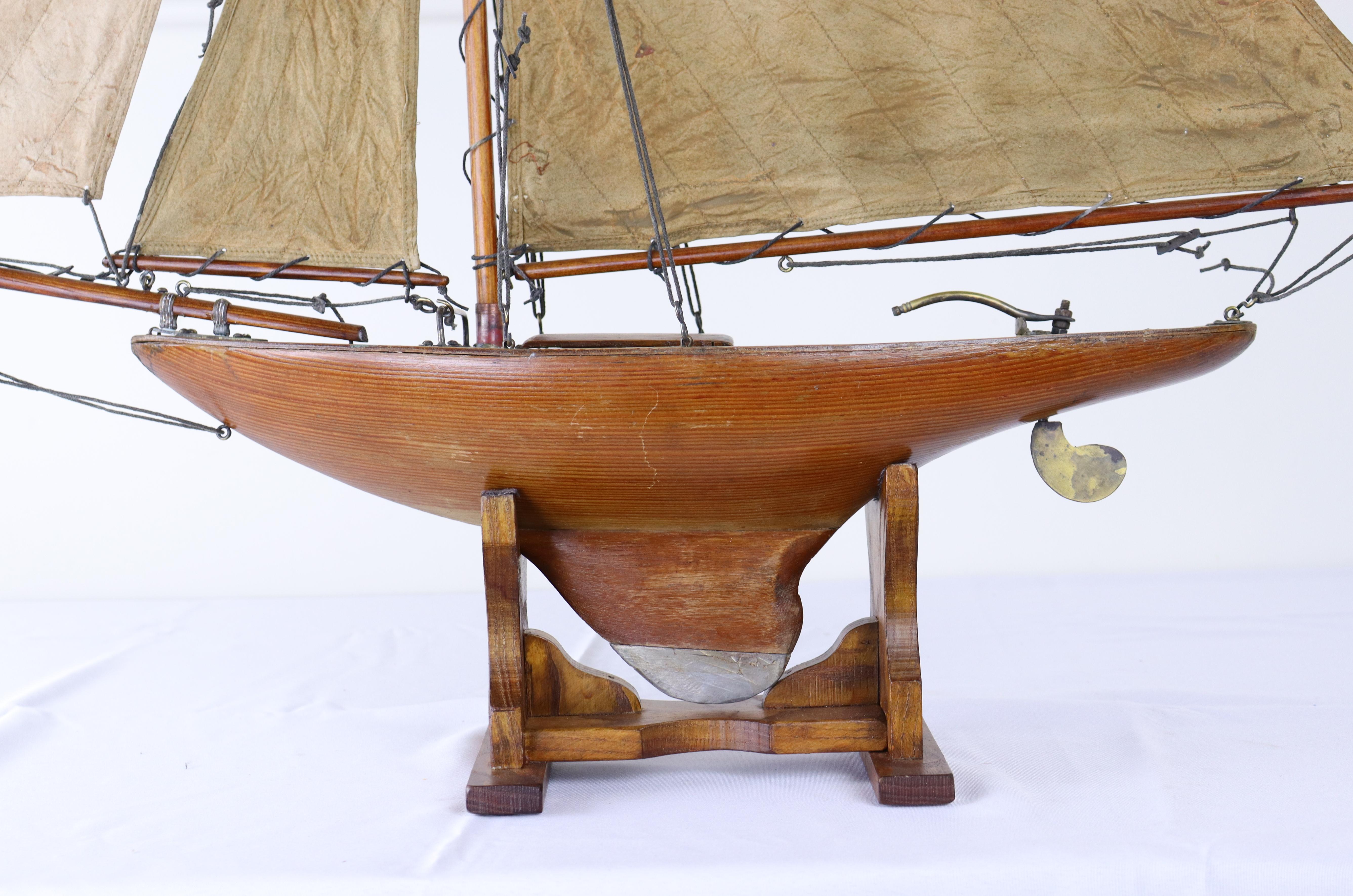 Vintage English Brown Pond Yacht For Sale 6