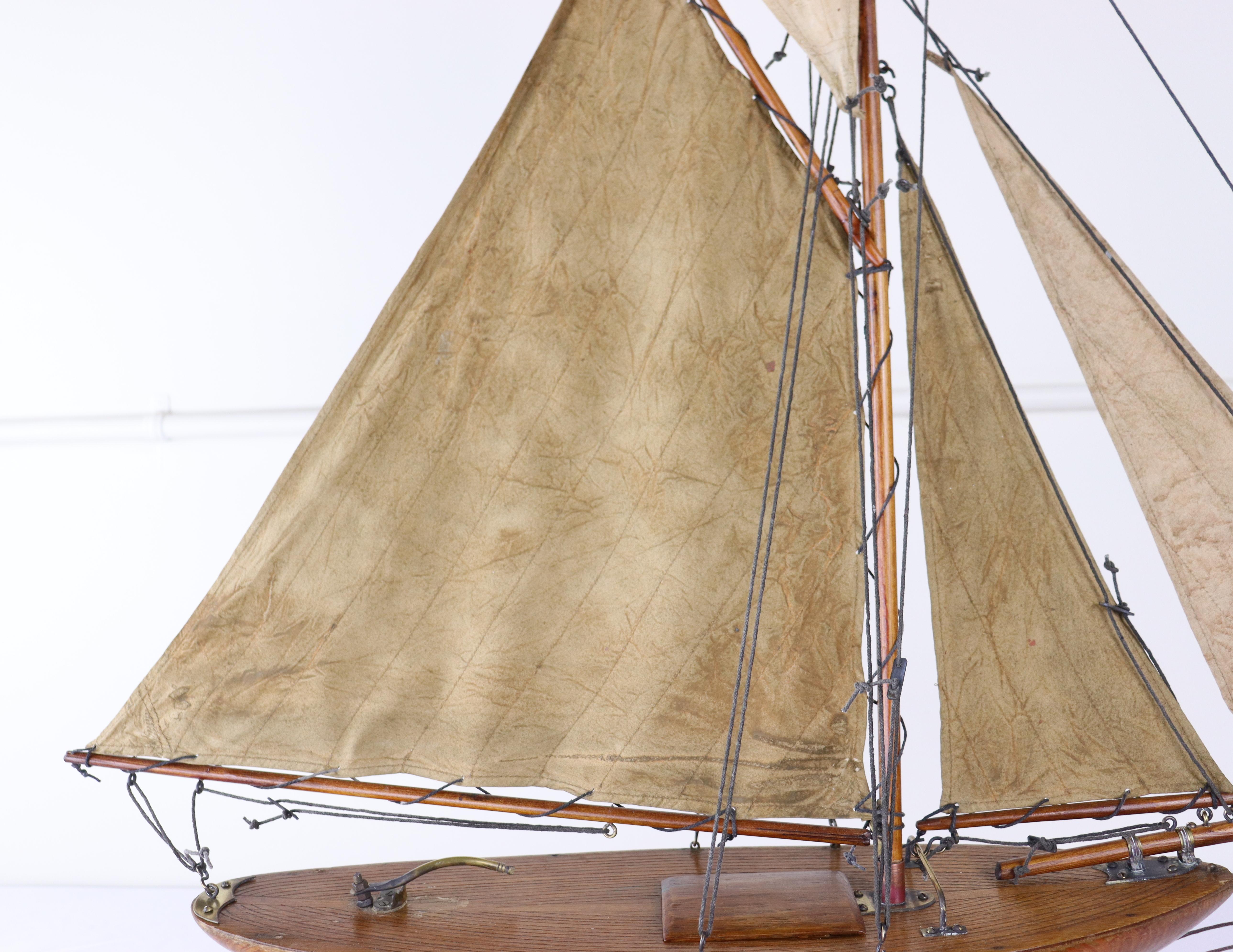 Mid-20th Century Vintage English Brown Pond Yacht For Sale