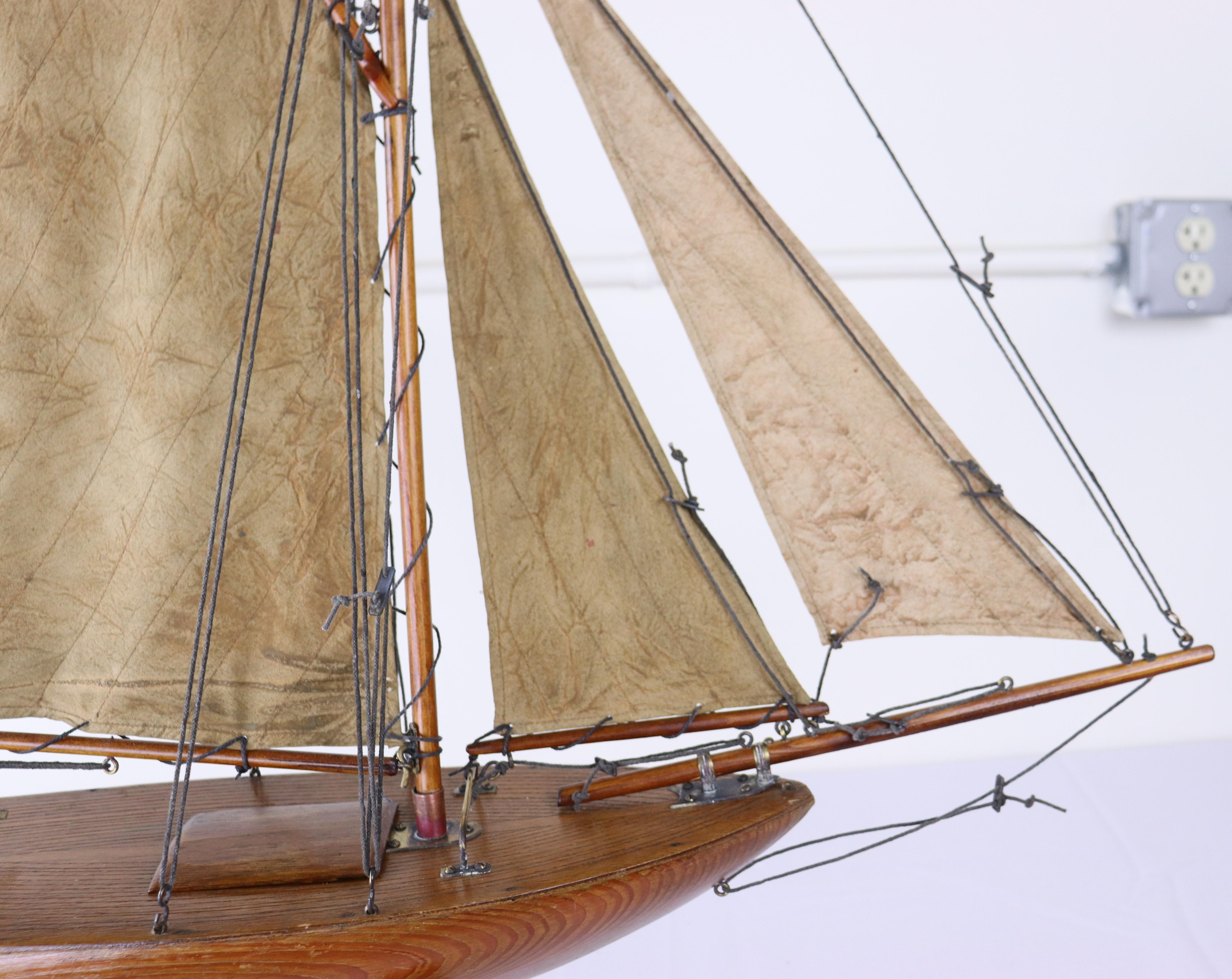 Wood Vintage English Brown Pond Yacht For Sale