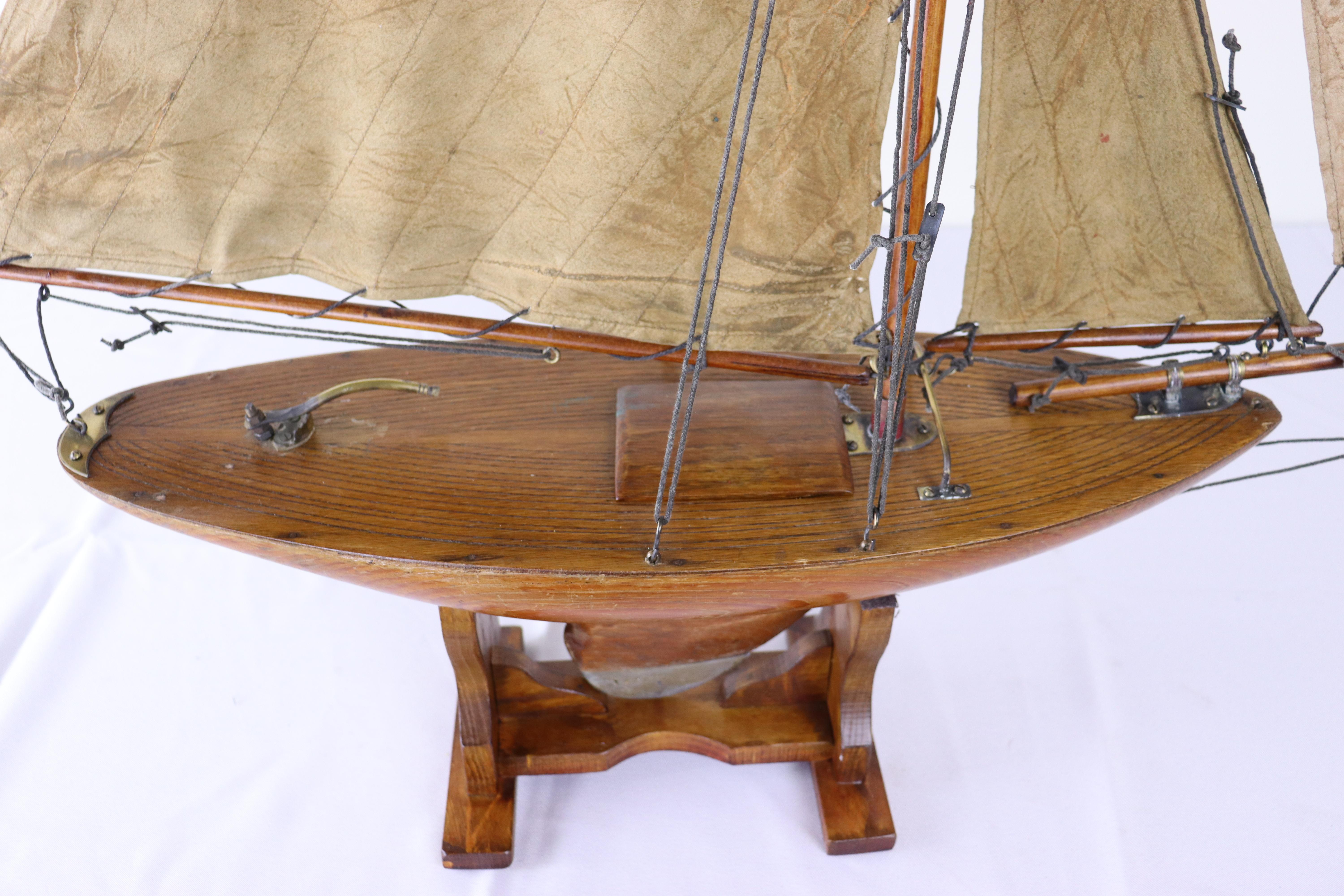 Vintage English Brown Pond Yacht For Sale 2