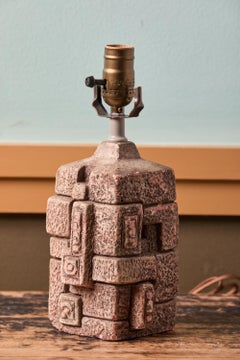 Vintage English Brutalist Chalkware Lamp