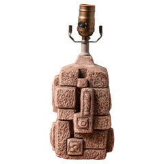 Lampe vintage de style brutaliste anglais en « chalkware »