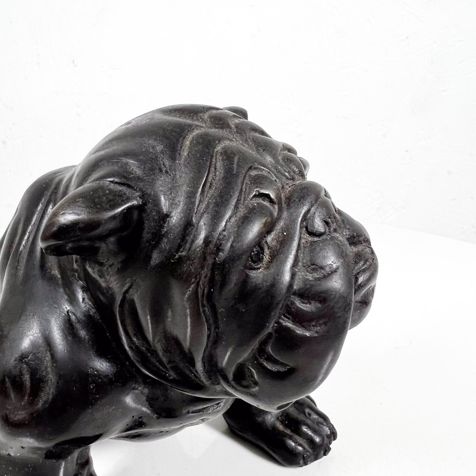 Vintage English Bull Dog Sculpture Bronze Figurine 3
