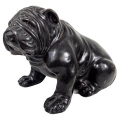 Vintage English Bull Dog Sculpture Bronze Figurine
