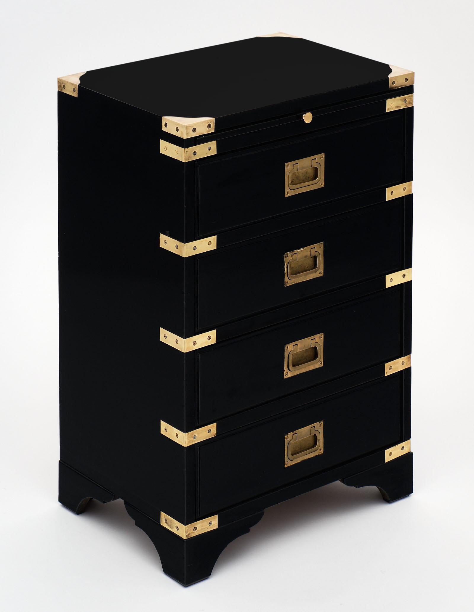 Ebonized Vintage English Campaign Style Side Tables