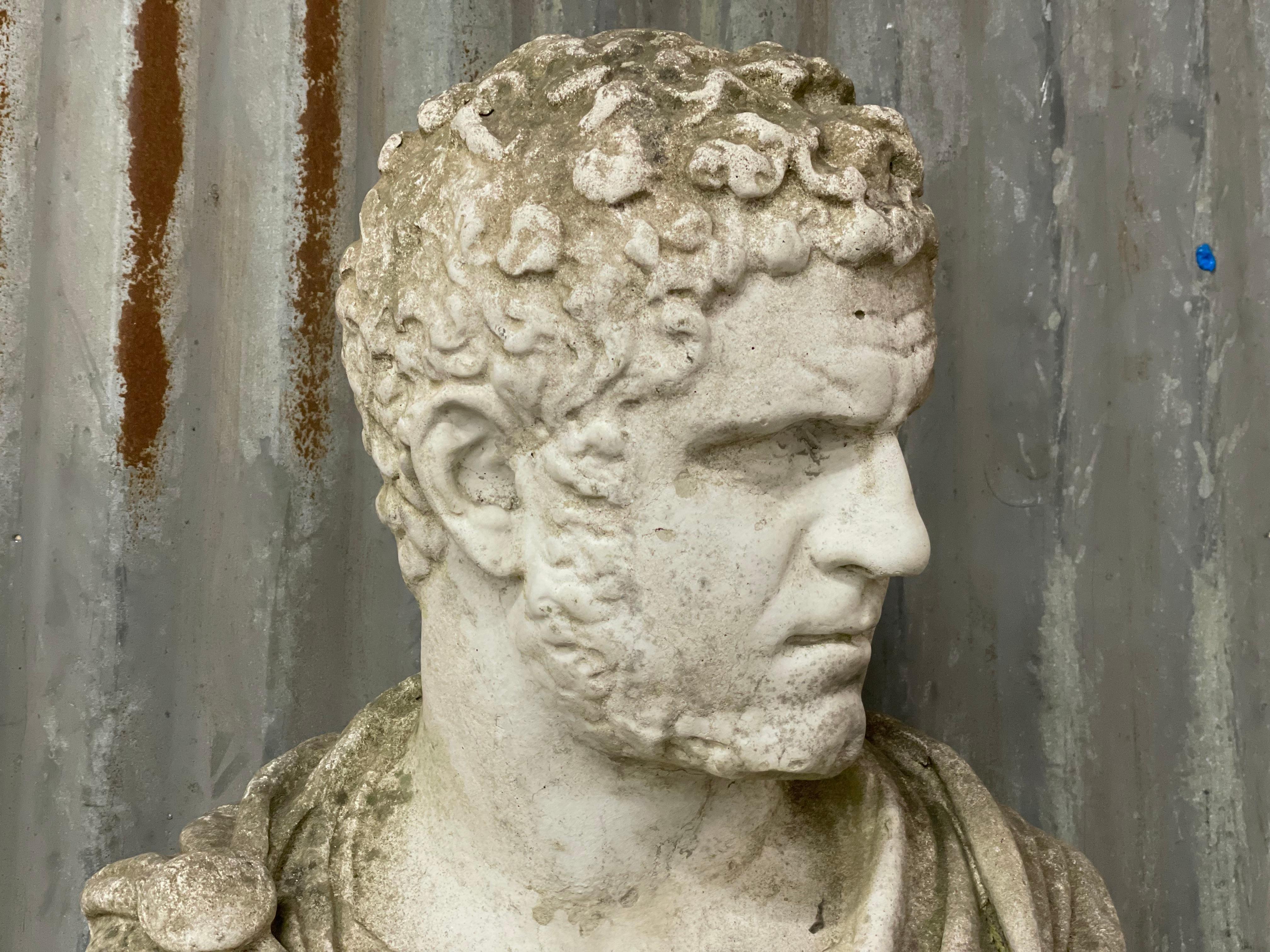 An English vintage bust after the 3rd Century Roman Emperor Caracalla atop a classical iconic fluted column. Lovely patina.

Wonderful patina