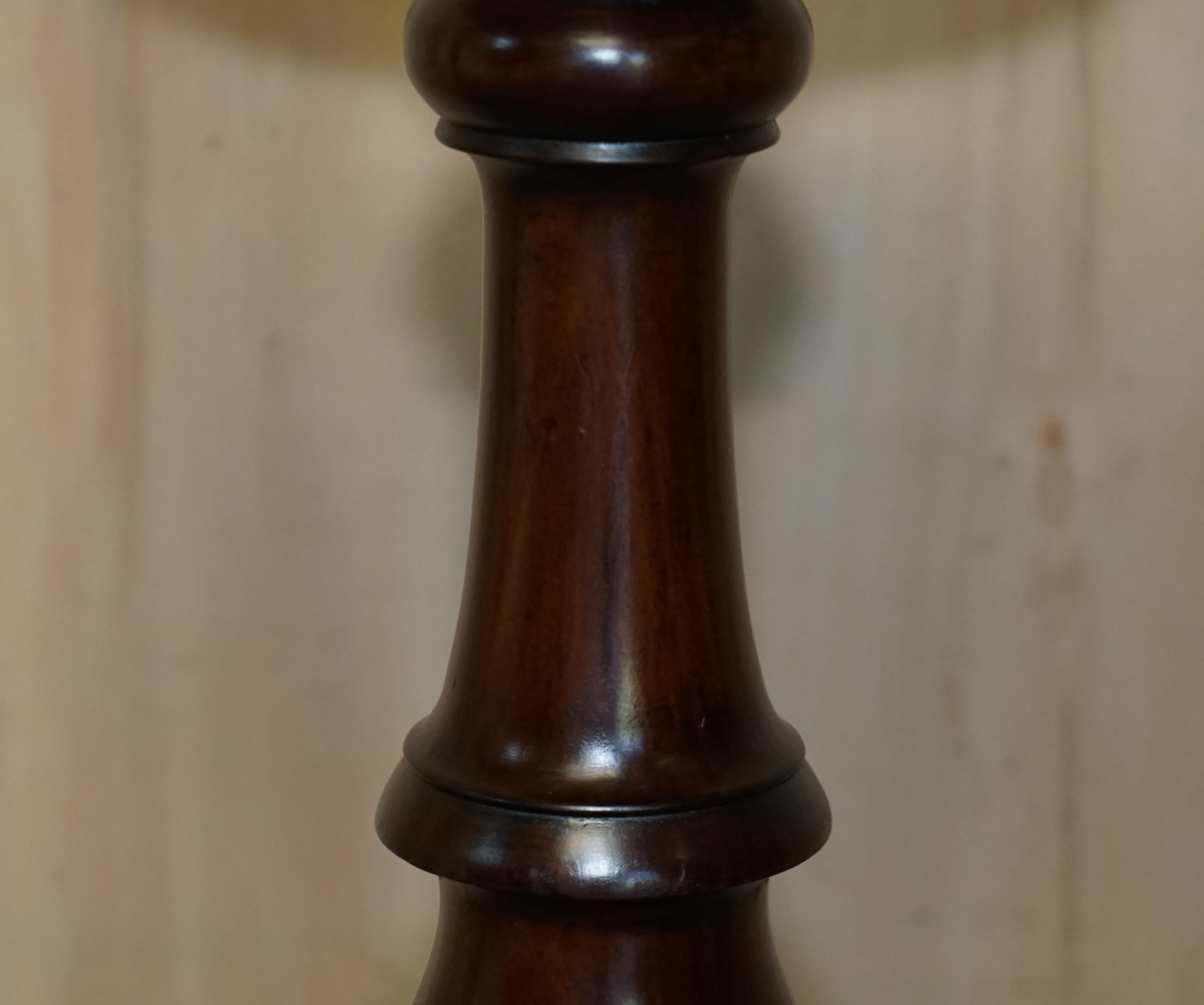 Early 20th Century Vintage English Carved Hardwood Pedestal Jardiniere Column Display Plant Stand For Sale
