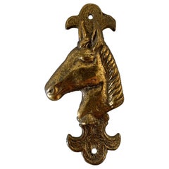 Vintage English Cast Brass Equestrian Horse Door Knocker