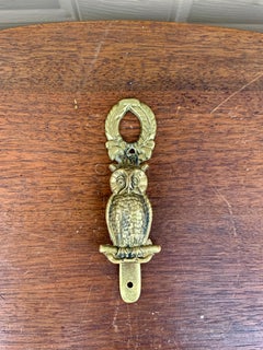 Vintage English Cast Brass Owl Door Knocker