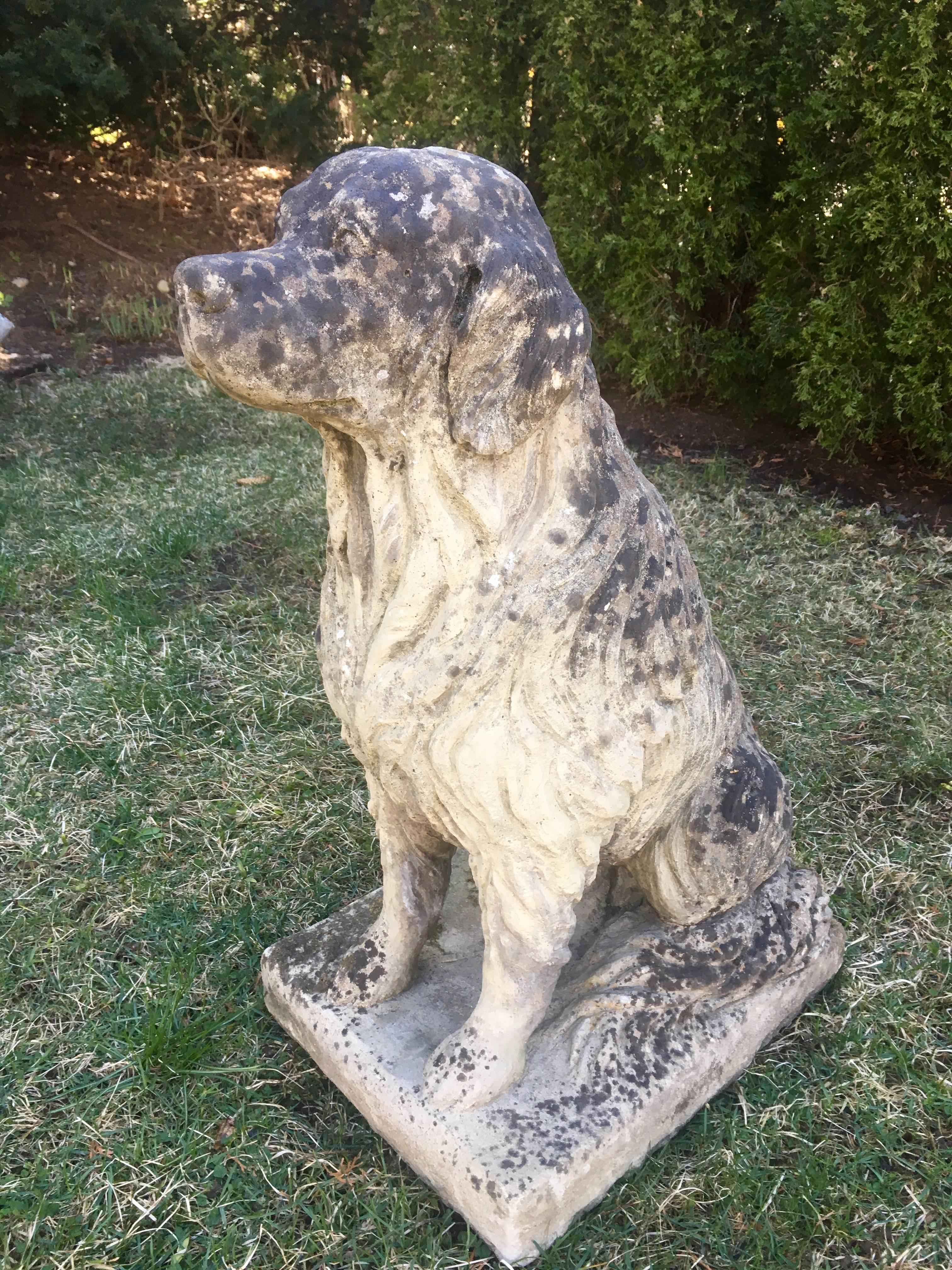 Lifesize English Cast Stone Golden Retriever Statue 3