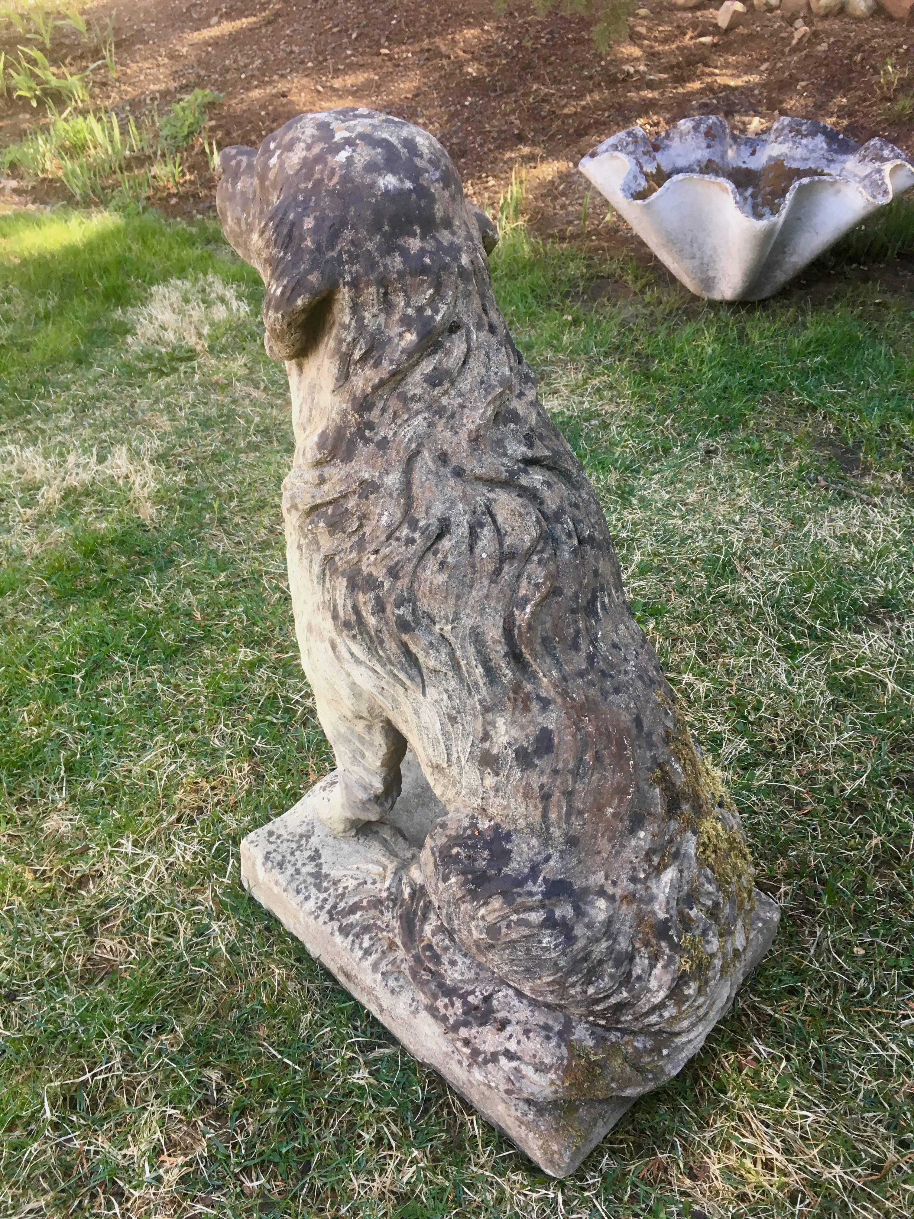 golden retriever garden statue