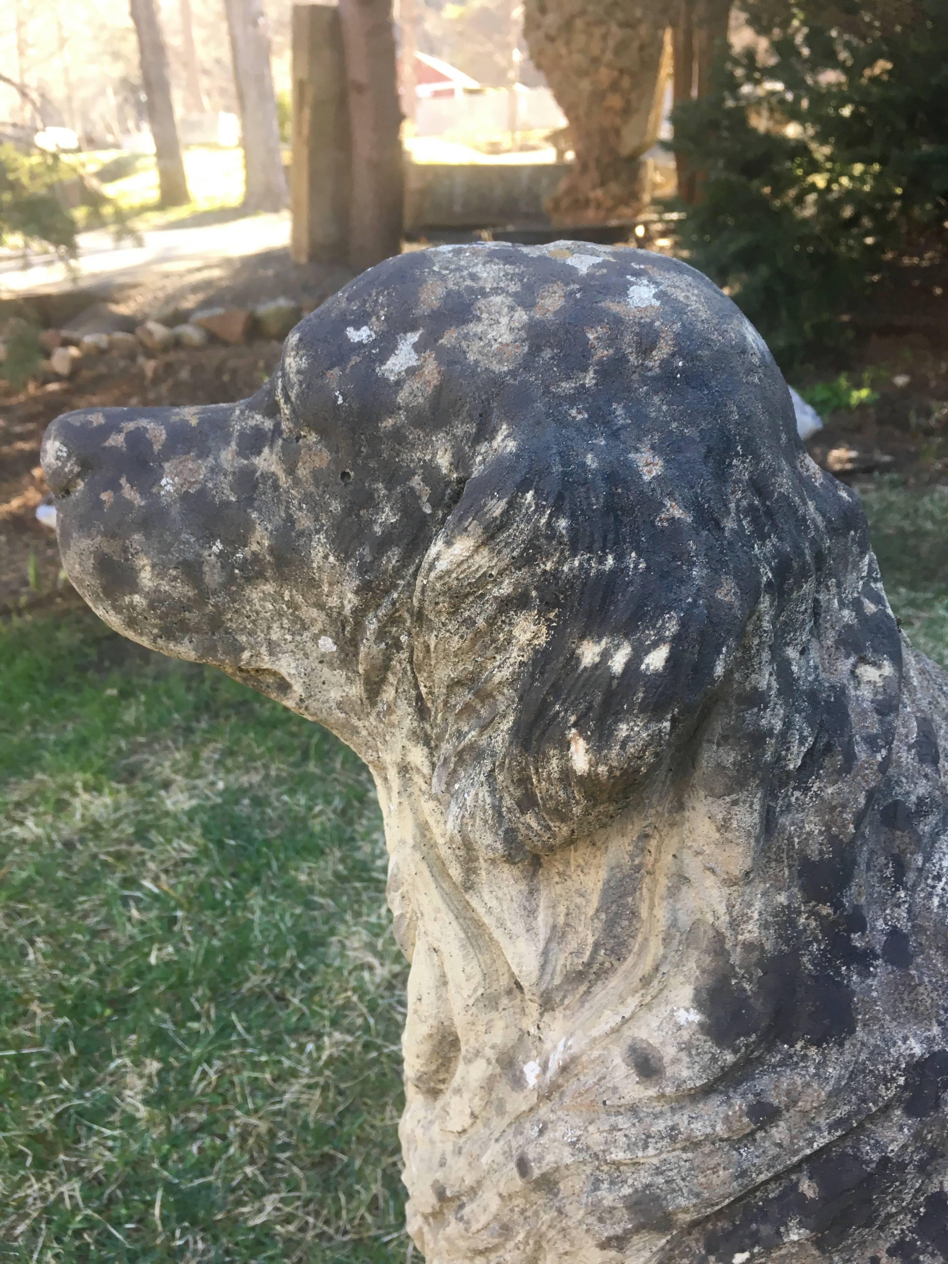 Molded Lifesize English Cast Stone Golden Retriever Statue