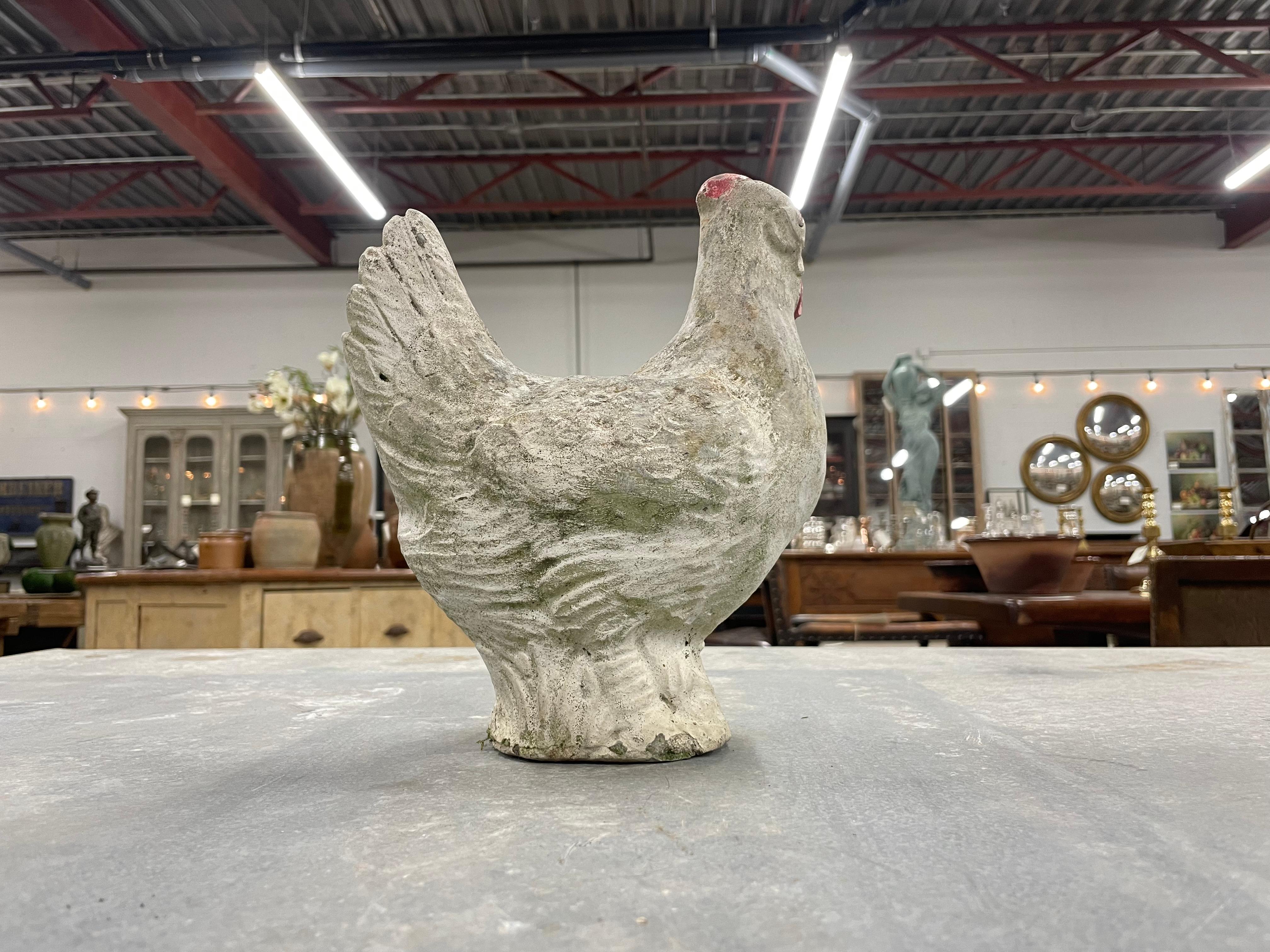 Vintage English Cast Stone Rooster 3