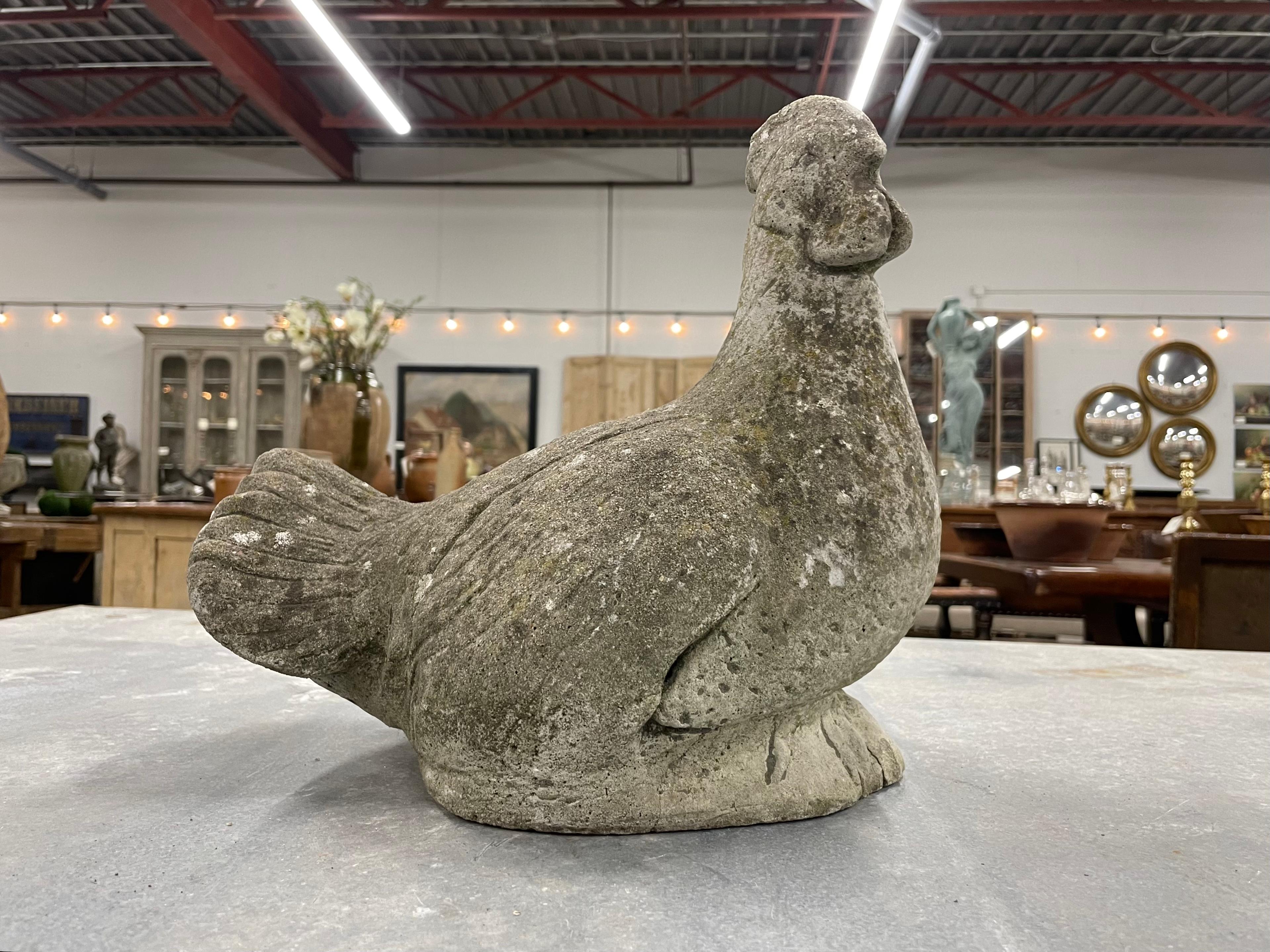 Vintage English Cast Stone Rooster For Sale 3