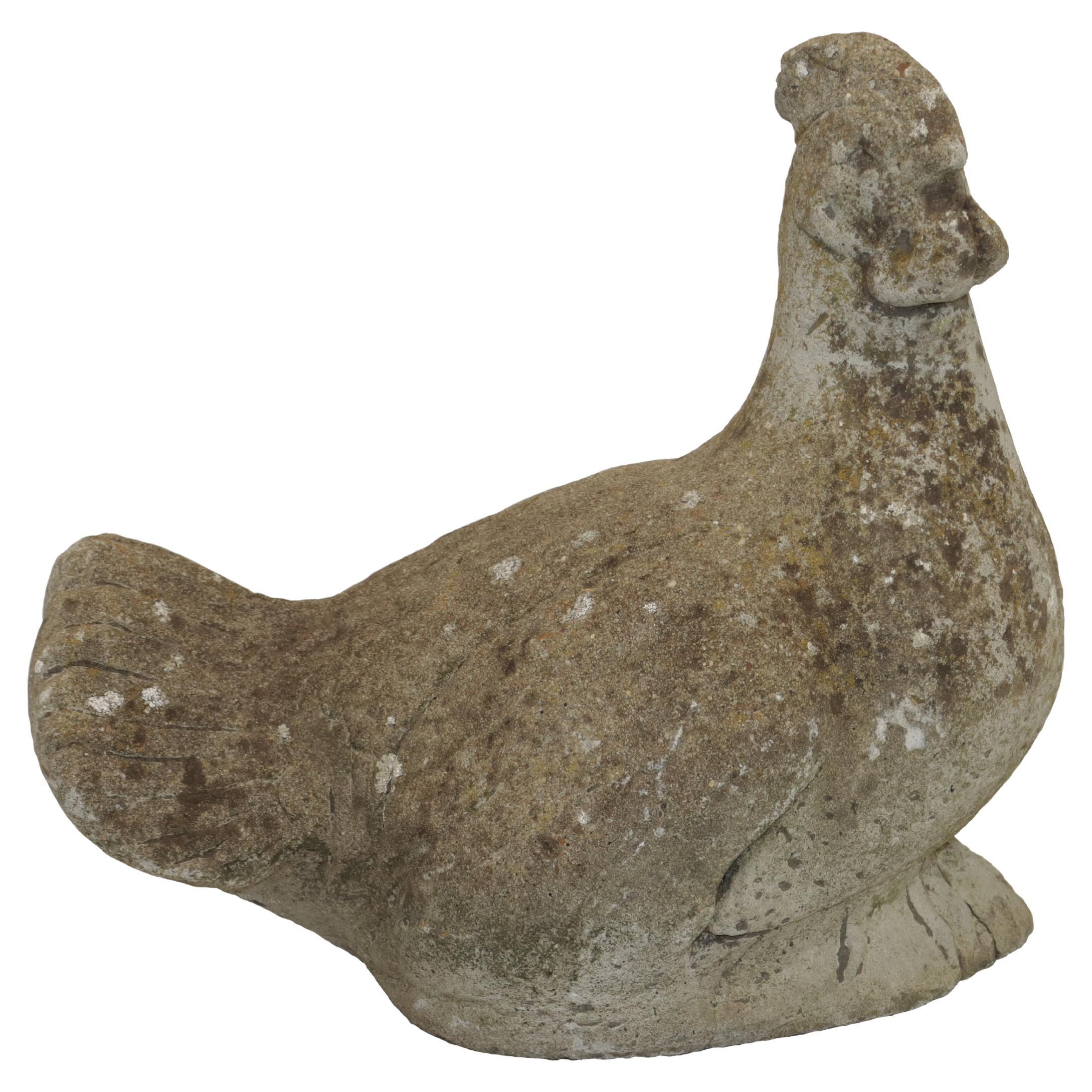 Vintage English Cast Stone Rooster For Sale