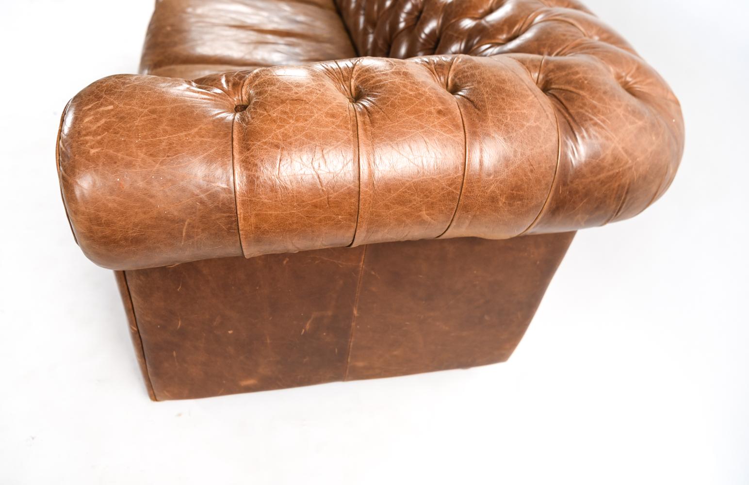 Vintage English Chesterfield Leather Sofa 6