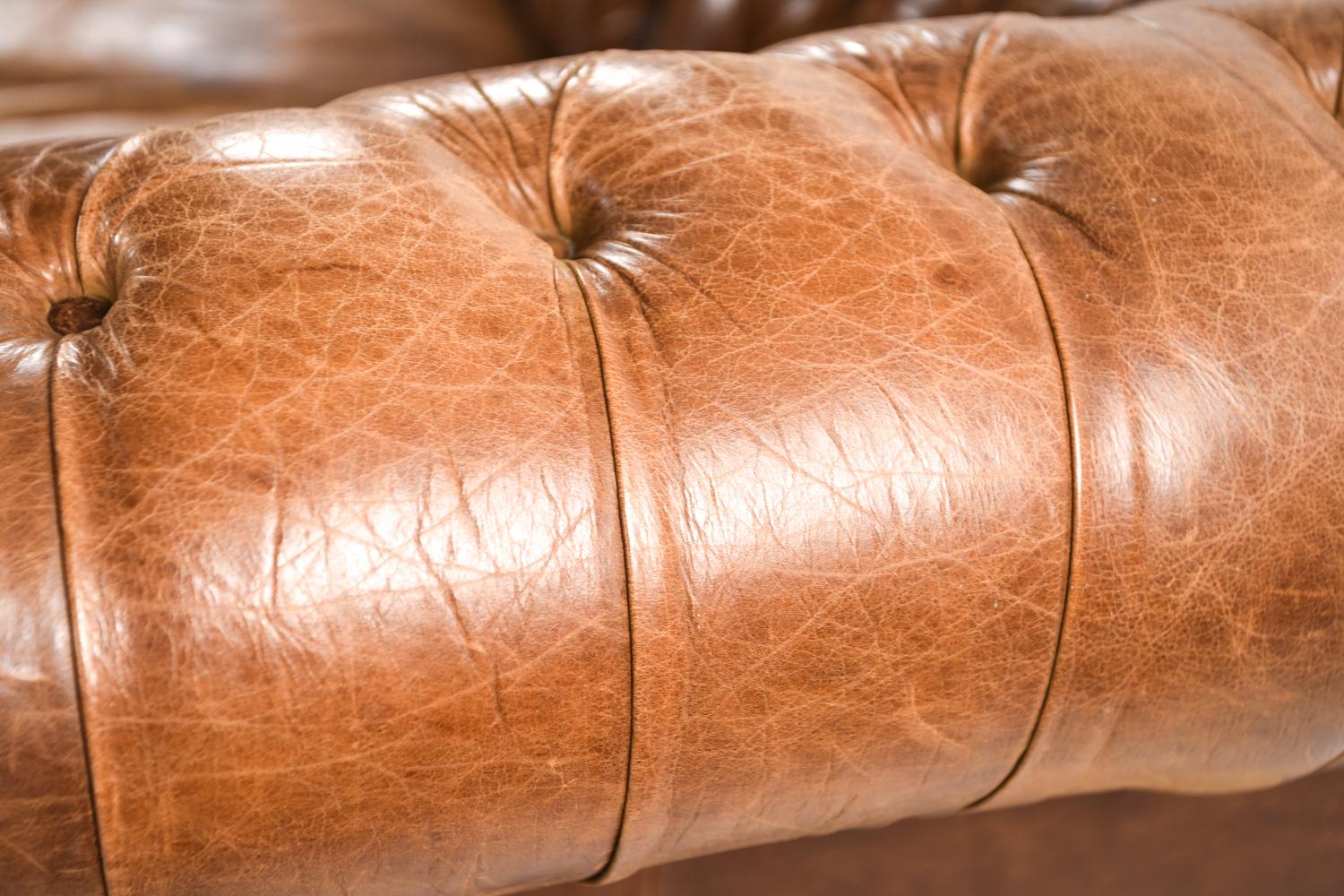 Vintage English Chesterfield Leather Sofa 7