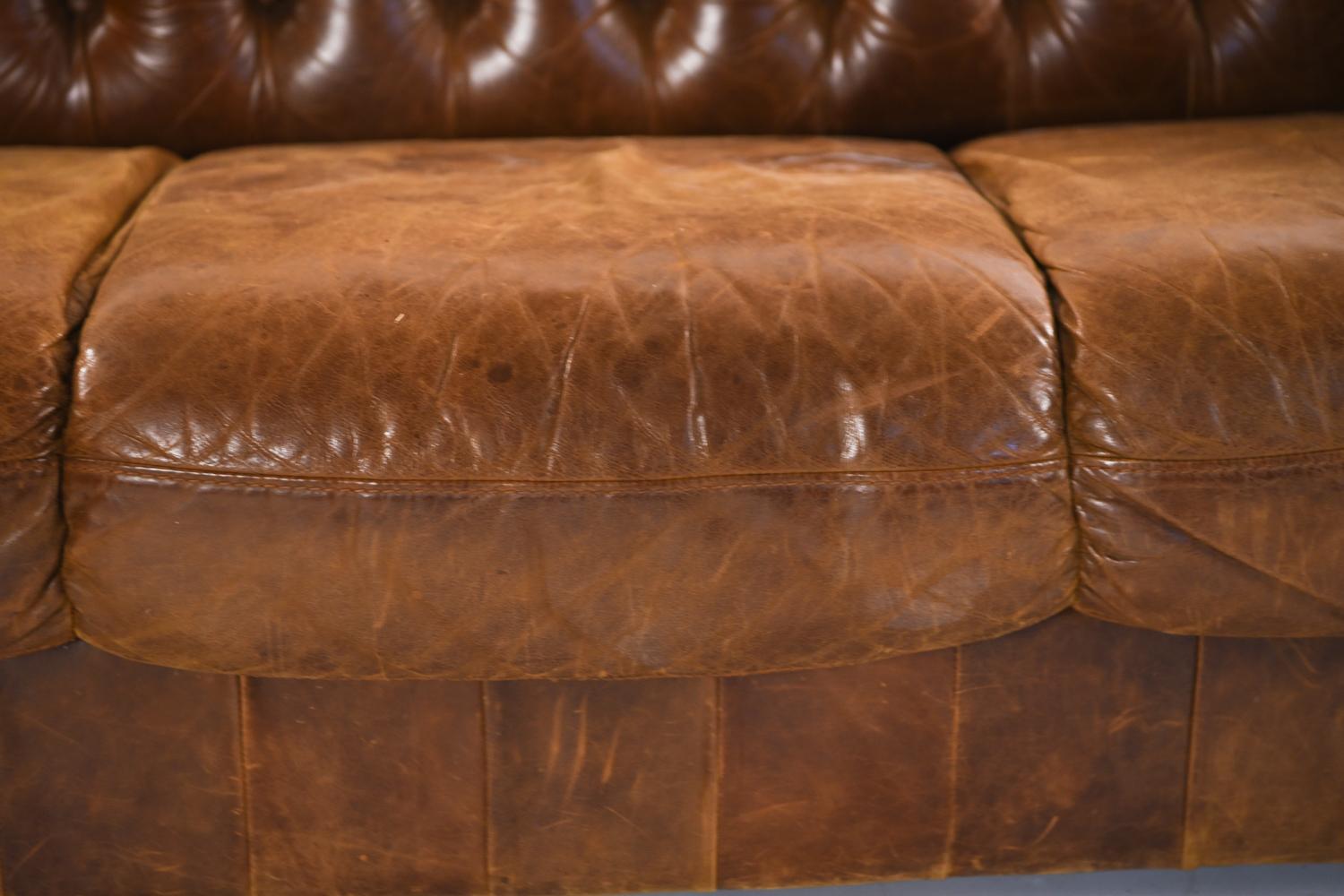 Vintage English Chesterfield Leather Sofa 3