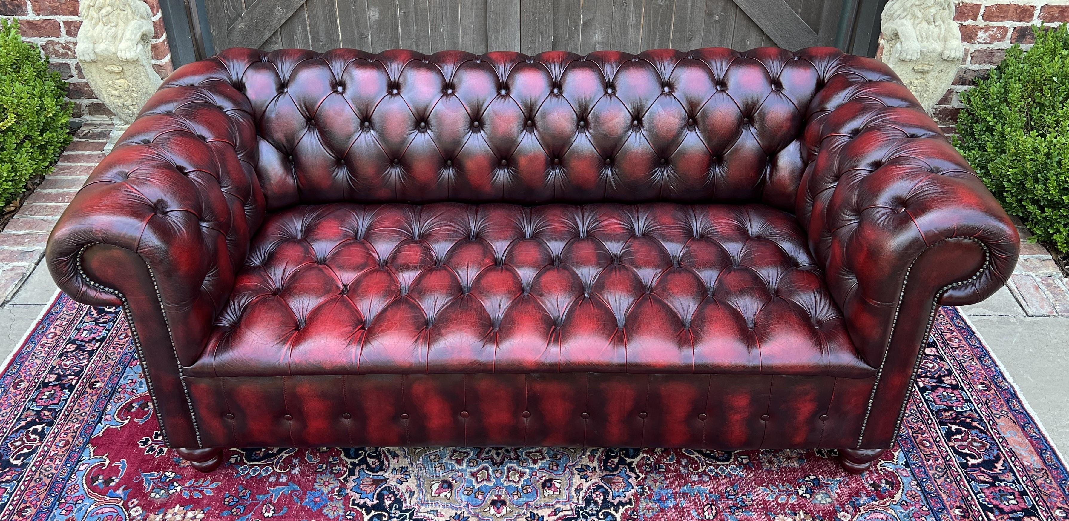 red leather couch