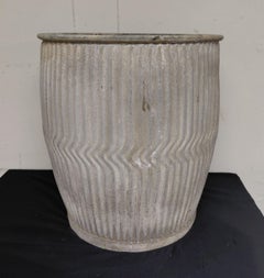 Vintage English Chevron Galvanized Dolly Tub Planter