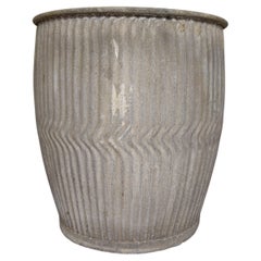 Vintage English Chevron Galvanized Dolly Tub Planter