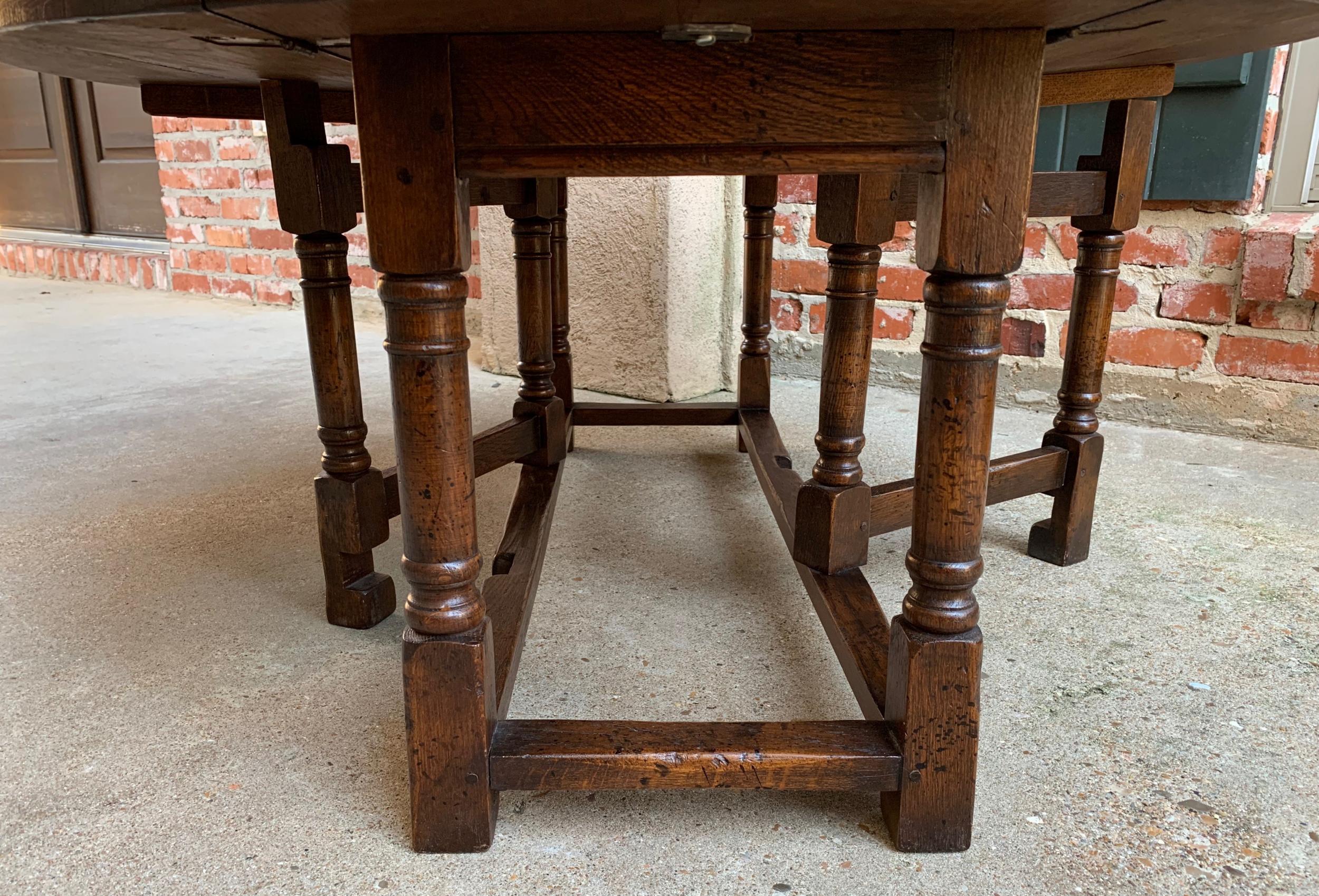 Vintage English Coffee Table Drop Leaf  Jacobean Gate Leg Wake Table Design 5