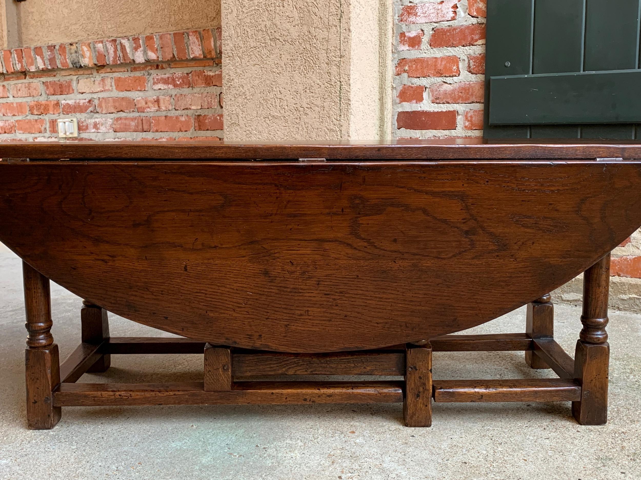 Vintage English Coffee Table Drop Leaf  Jacobean Gate Leg Wake Table Design 6