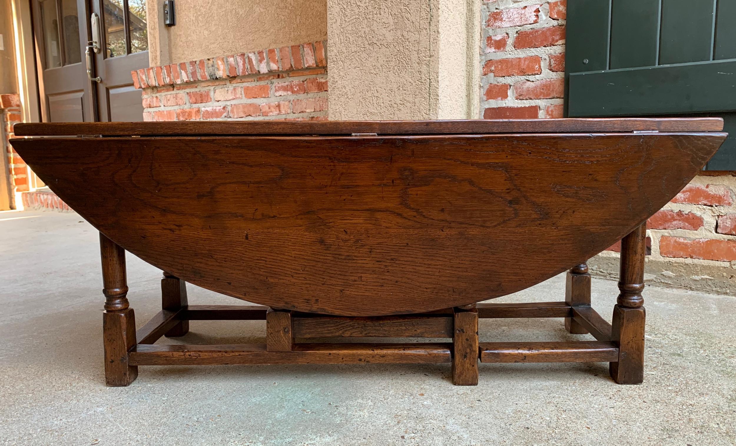 Vintage English Coffee Table Drop Leaf  Jacobean Gate Leg Wake Table Design 7