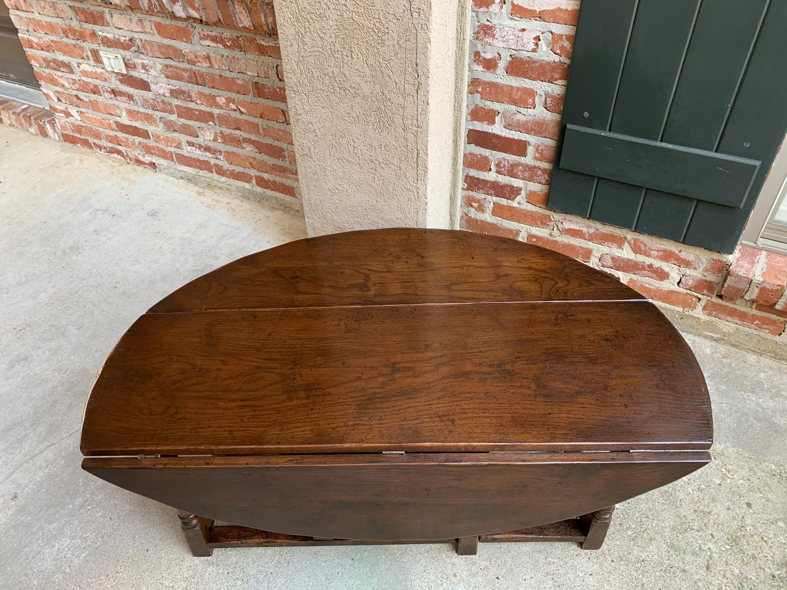 Vintage English Coffee Table Drop Leaf  Jacobean Gate Leg Wake Table Design 1